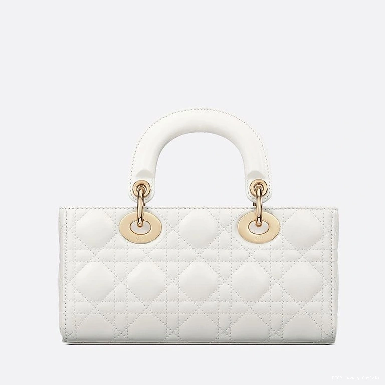 Cheap D-Joy Cannage Lady Lambskin Bag White Small 0808 Luxury